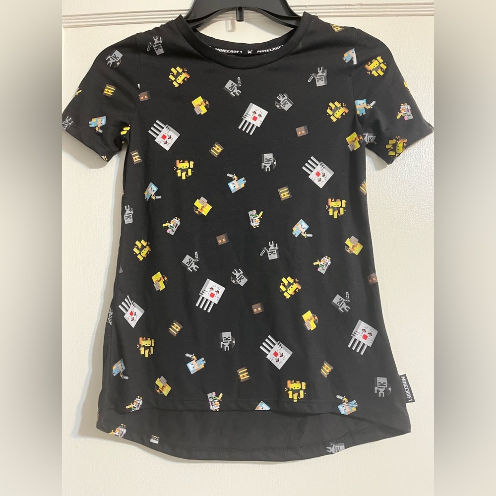 Minecraft Graphic Gamer Black Kids Tee by Jinx Size 10/12 L EUC